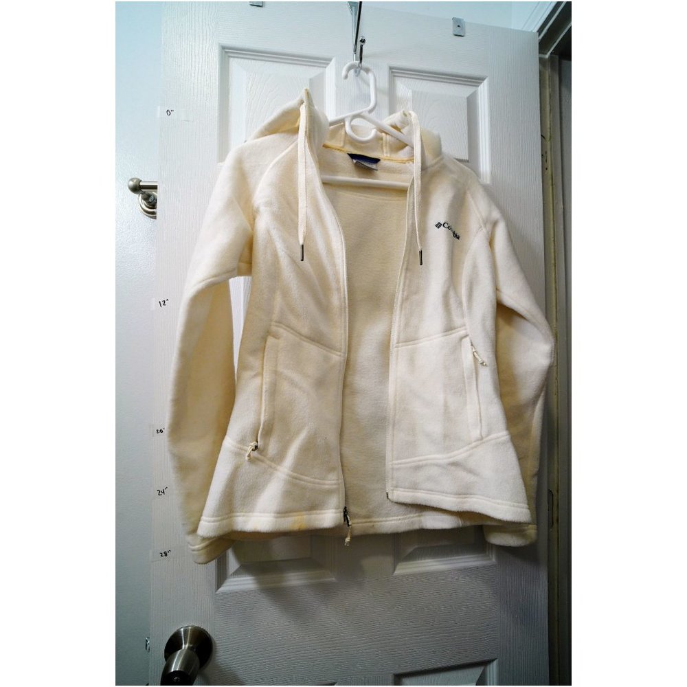 columbia womens fleece jacket with hood - off white